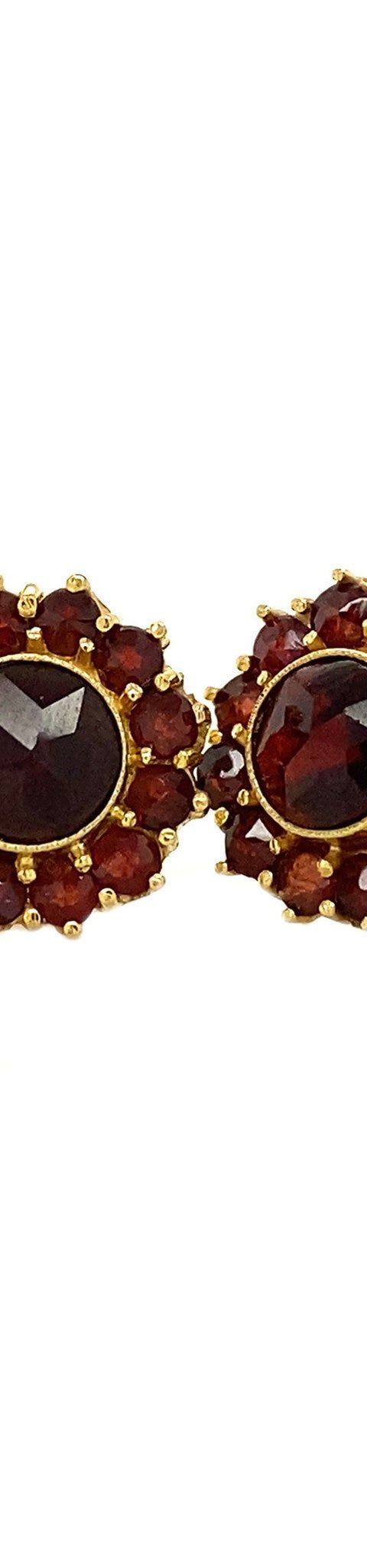 Vintage 14K Gold Stud Earrings with Garnet